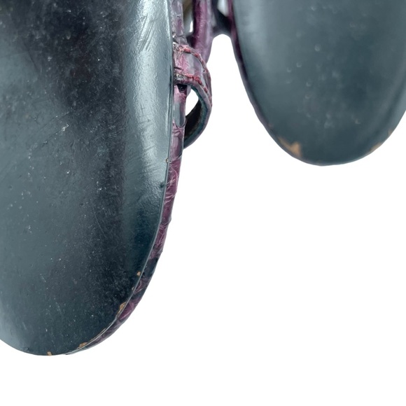 Aerin Collonade Womens Size 7 M Burgundy Leather Heel Strappy Dress Sandals - Picture 13 of 14